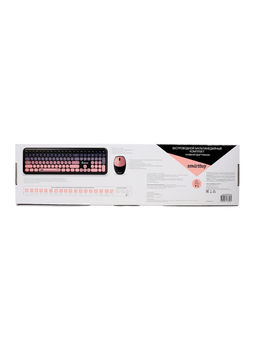 Комплект клавиатура и мышь Smartbuy SBC-666395AG-KP, беспроводной, USB, AA, черно-розовый