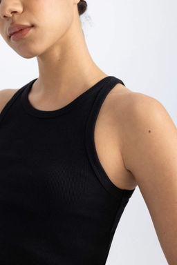 DeFactoFit Slim Fit Спортивная рубашка в рубчик с круглым вырезом  фото 7