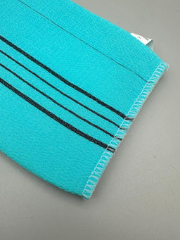 Bath Towel Мочалка-варежка для душа с пилинг-эффектом, уплотненная, голубой