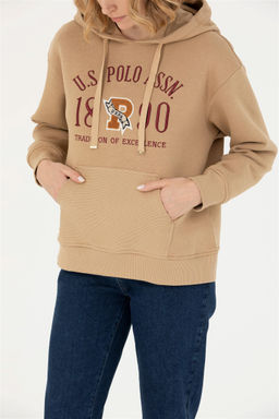 U. S. Polo Assn Женская толстовка с капюшоном песочного цвета - U.s. polo assn фото 6