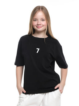 Футболка с принтом 7 22-9023 черный