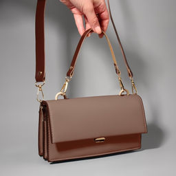 Ручка для сумки из натуральной кожи, с карабинами, 30 2 см 1,2 см, цвет коричневый/золотой - Арт узор фото 5