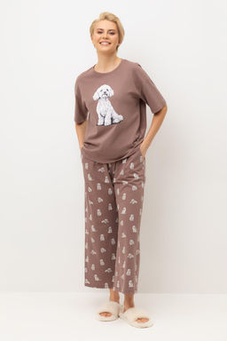 Е 20178/капучино,забавные пудели пижама жен