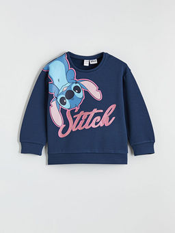 Stitch Bask?l? K?z ?ocuk Sweatshirt