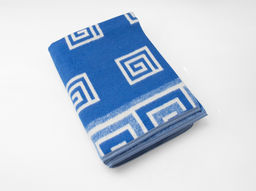 Одеяло байковое в канте 140*205 жаккард "Греция" цв. синий (Россия ВВТ)