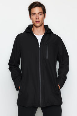TRENDYOL MAN Siyah Regular Fit Kapusonlu Outdoor Softshell K?sl?k Parka Mont TMNAW24MO00024 - Trendyolmilla фото 4