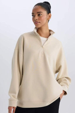 DeFactoFit Oversize Genis Kal?p Dik Yaka Sporcu Sweatshirt  фото 4