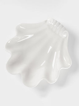 Блюдо для подачи ракушка Доляна White Label, 21.5×21×5.5 см, фарфор, белое