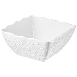 Салатник 1,1 л 16,5*16,5*8 см "Веточки-цветочки" квадрат глубокий, фарфор