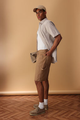 TRENDYOL MAN Camel Parca Dikisli Genis Kot Sort & Bermuda TMNSS25SR00038 - Trendyolmilla фото 2