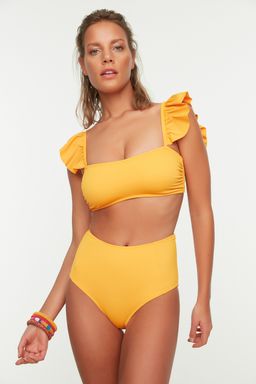 TRENDYOLMILLA Fusya Bralet F?rf?rl? Dokulu Yuksek Bel Hipster Bikini Tak?m? TBESS22BT0049 фото 9