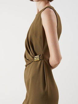 Bisiklet Yaka B?zg?l? Krep Elbise