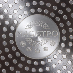 Сковорода - гриль Magistro Dark, 24×24 см, квадратная, съёмная ручка софт тач, антипригарное покрытие, индукция, чёрная