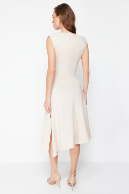 Tas Etegi Asimetrik Midi Dokuma Elbise TWOSS24EL00513