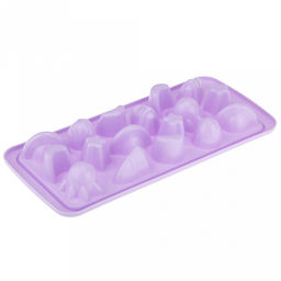Форма для льда пластмассовая (мармелада) "Космос - 17 штук" 25х11см h3,2см, цвета в ассортименте: сиреневый, белый, голубой, в п/эт пакете (Китай)