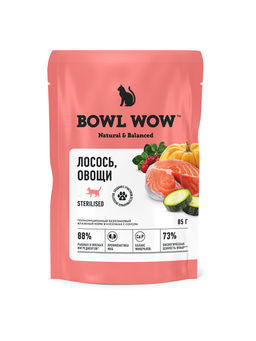 Паучи кусочки в соусе для стерилизованных кошек, с лососем с овощами 34400060