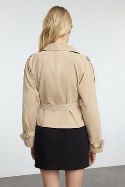 Trendyolmilla Siyah Su Itici Regular K?sa Trenckot TWOAW25TR00056 фото 10