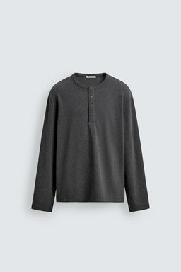 CAMISETA RIB CUELLO PANADERO / Gris oscuro