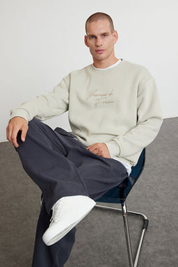 Ta_ Oversize/Geni_ Kesim Yaz_ Nak__l_ Kal_n __i Polar Sweatshirt TMNAW25SW00091 - Trendyolmilla фото 2