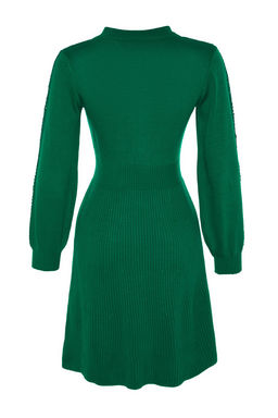 Yesil Mini Triko Dantelli Elbise TWOAW22EL0011