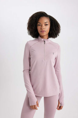 DeFactoFit Футболка с длинным рукавом и воротником стандартной посадки с принтом