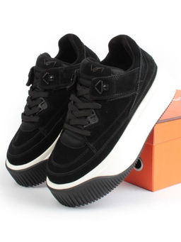 05-A501-1 BLACK Кроссовки женские (натуральная замша)