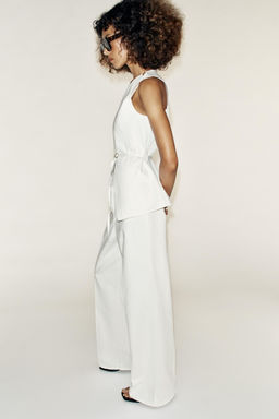 JEANS Z1975 STRAIGHT RAYA PLANCHADA / Blanco - Zara фото 5
