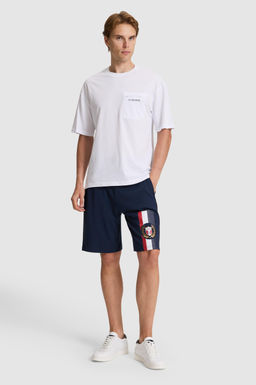Erkek Beyaz Comfort Fit Bisiklet Yaka Ti__rt
