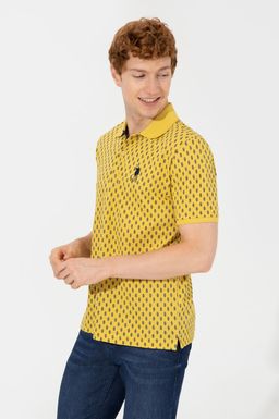 U. S. Polo Assn Мужская шафрановая футболка-поло с воротником-поло - U.s. polo assn фото 4