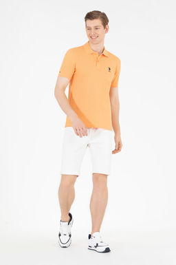 U. S. Polo Assn Мужская оранжевая базовая футболка с воротником-поло - U.s. polo assn фото 2