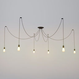 Светильник BayerLux «Скин паук», 6×40 Вт, E27, 30×30×20-150 см, чёрный