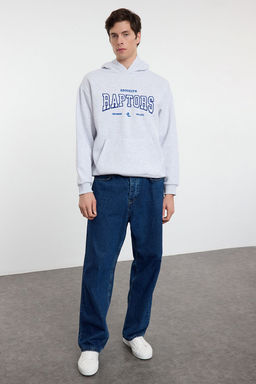 Kar Melanj Oversize/Genis Kesim Kapusonlu Ici Polarl?/S?cak Tutan Nak?sl? Sweatshirt TMNAW25SW00068 - Trendyolmilla фото 2