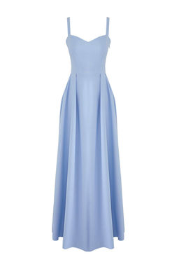 TRENDYOLMILLA Siyah A-Kesim S?rt Fiyonk Detayl? Dokuma Uzun S?k Abiye & Mezuniyet Elbise TPRSS25AE00020  фото 10