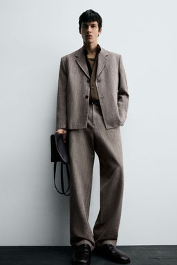TEXTURED SUIT TROUSERS - Zara фото 5