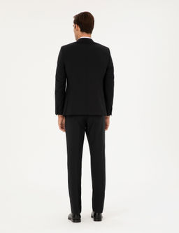 Siyah Slim Fit Y_nl_ Tak_m Elbise