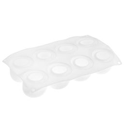 Форма силиконовая для муссовых десертов, пирожных и выпечки Яблоко - 8 ячеек 29,2х17х5,5см, размер ячейки 5,7х6,3х5,4см, цвет - белый (Китай) - Домашняя мода фото 2