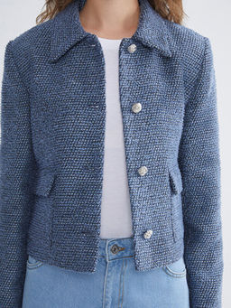 G?mlek Yaka Kad?n T?vit Ceket