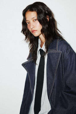 TRF DENIM SHORT TRENCH COAT