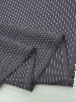 Пестрядь Средняя полоска на темно-сером с фиолетовым оттенком, ш.1.40м, хл-95%, п/э-5%, 165гр/м.кв - Купава фото 3