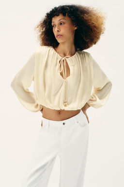 SATIN BALLOON BLOUSE - Zara фото 16