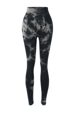 Siyah Seamless/Dikissiz Batik Desenli Tam Boy Orme Spor Tayt THMAW26TY00022