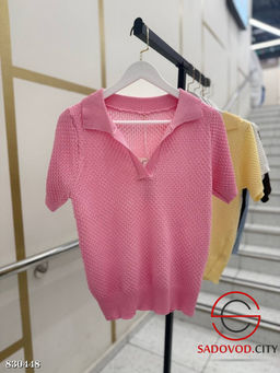 Футболка поло с V-вырезом