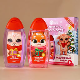 Подарочный набор детский Волшебного Нового Года, пена для ванны и шампунь для волос, 2?250 мл, Чистое счастье