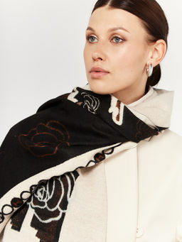 в составе ШЕРСТЬ и КАШЕМИР Большой, мягкий, теплый двусторонний палантин - Tantino фото 7