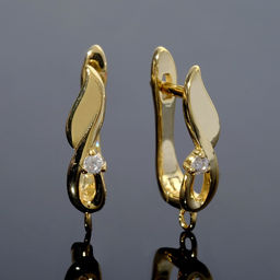 Швензы родированные «Женственность», белые в золоте