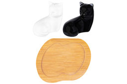 Набор д/специй 2 пр. 11*9*7 см Кошки черно-белые на деревянной подставке - Elan gallery фото 15