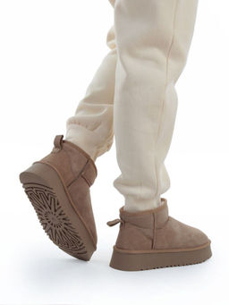 04-PF8520-3 BEIGE Угги женские (натуральная замша, 100% шерсть)