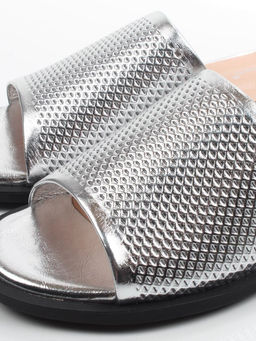 08-B34F-67C GREY/SILVER Босоножки женские (натуральная кожа)