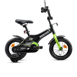 Велосипед 12" Rocket Phoenix, цвет черно/зеленый