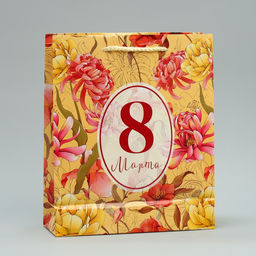 Цена за 2 шт. Пакет подарочный ламинированный, упаковка, 8 марта, ML 21?25?8 см